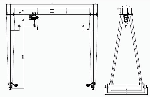 MH型电动葫芦门式起重机(箱型)